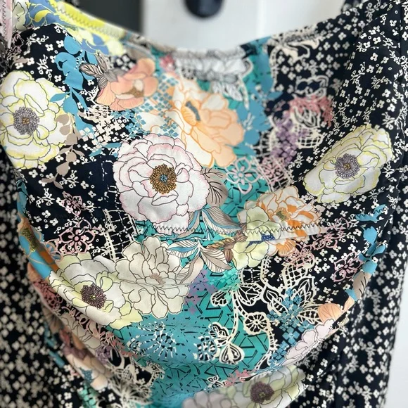 Johnny Was Mila Floral Ruched One-Piece Swimsuit sz XL adjustable straps - Picture 9 of 14